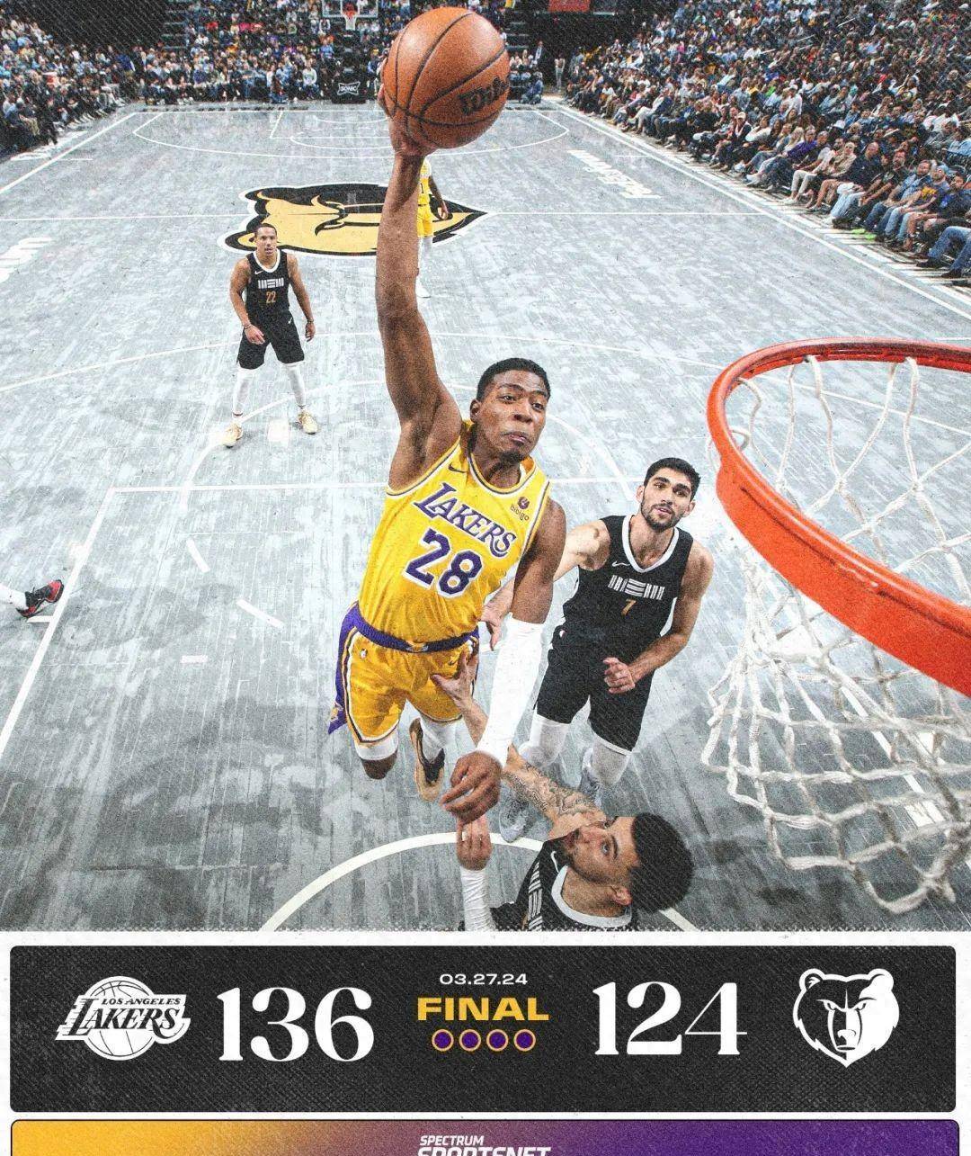 开云体育app-湖人连胜止于灰熊，詹姆斯独得分